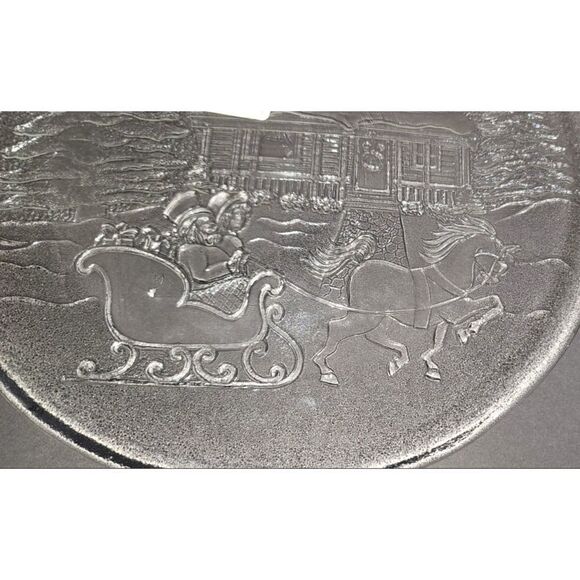 New Libby Christmas Etched Glass Serving Tray - Picture 4 of 4